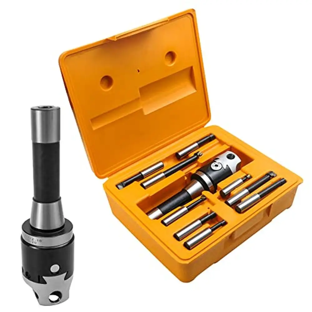 9 Piece 2 Inch Boring Head Set R8 Shank 1/2 Inch Carbide Milling Tool Bridgeport Machine