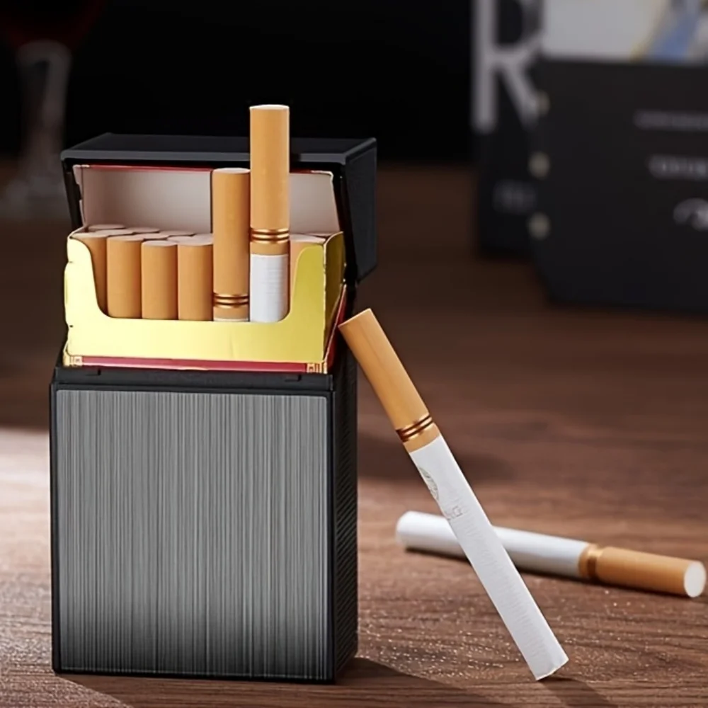 20 Capacity Metal Cigarette Case Waterproof Portable Cigarette Storage Box Moisture-proof Squeeze-proof For Men Women Travel Use
