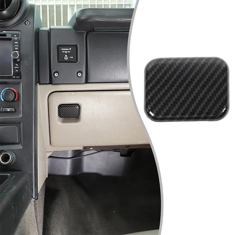 ABS Carbon Fiber 1Pcs For Hummer H2 2003-2007 Car co-driver glove box switch cover decoration sticker car interior accessories