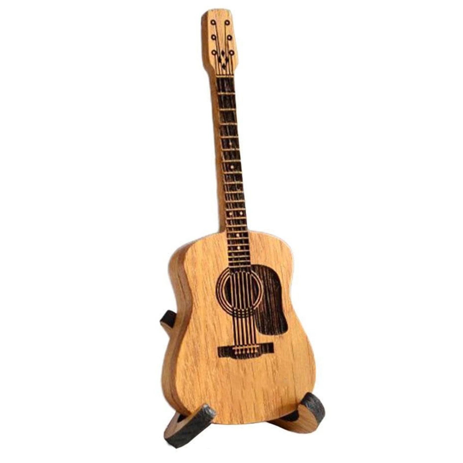 Wooden Acoustic Guitar Pick Holder with Stand