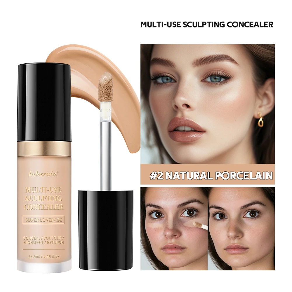 Foundation Coverage Concealer Mehrzweck-Creme, ölfrei, langanhaltend, feuchtigkeitsspendend, Cover Contour Highlight und Retouching-Gesichts-Make-up