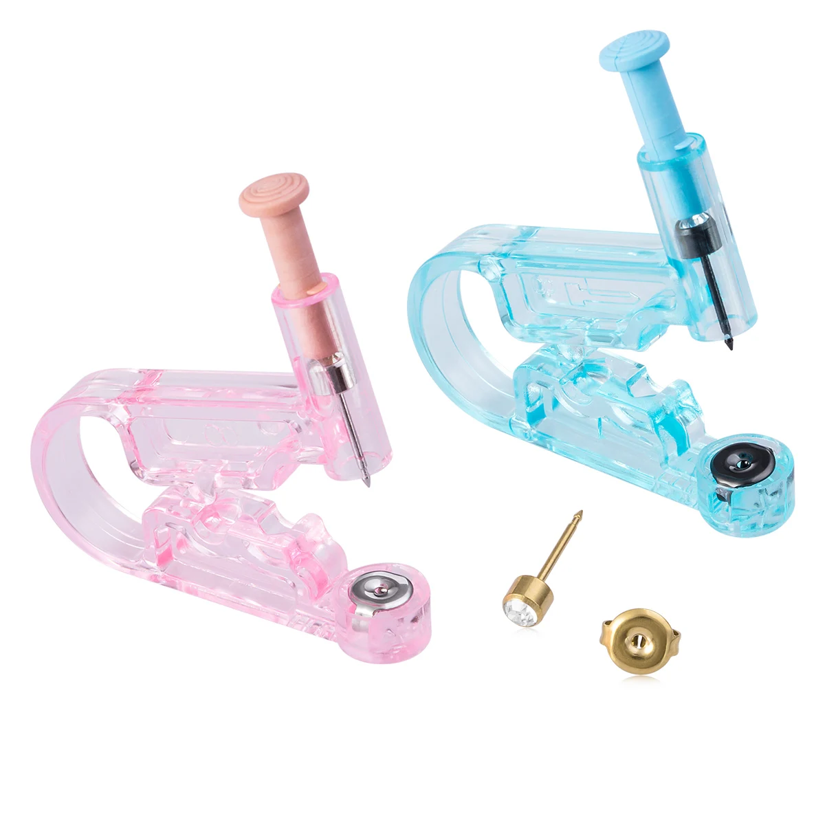 4pcs Disposable Ear Piercing Gun Kit Self Piercing Tool with Stainless Steel Studs Safe Hygienic Ear Piercer Set for Home Use