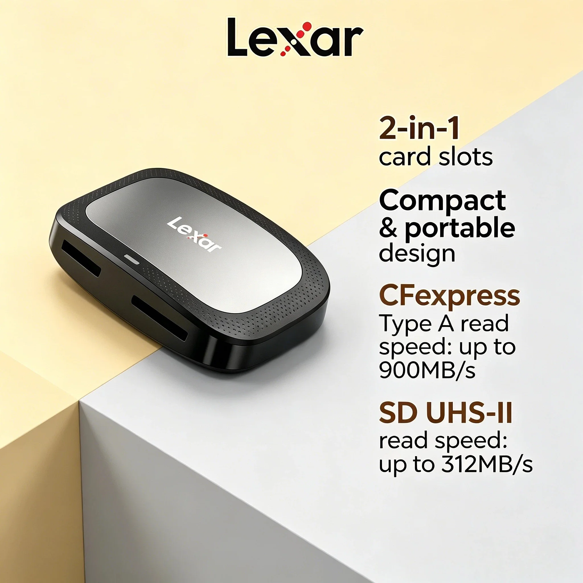 

Lexar 10Gbps 8K CFexpress Type A Card Reader 2 in 1 Hi Speed USB 3.2 Gen2 SD Card Reader Type C CFE Card Reader Ultra 4K Plus