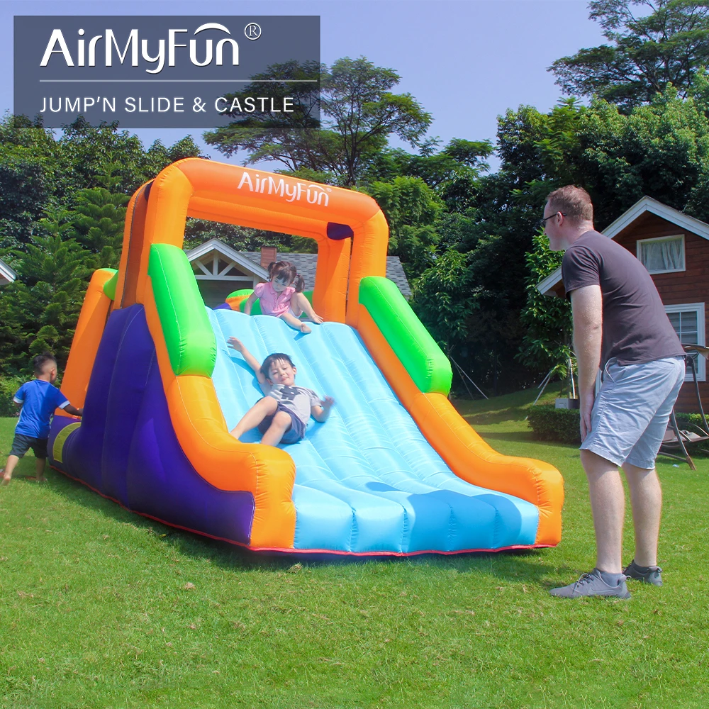 

Airmyfun двойная горка вечерние надувные уличные игры надувной замок для прыжков для детей