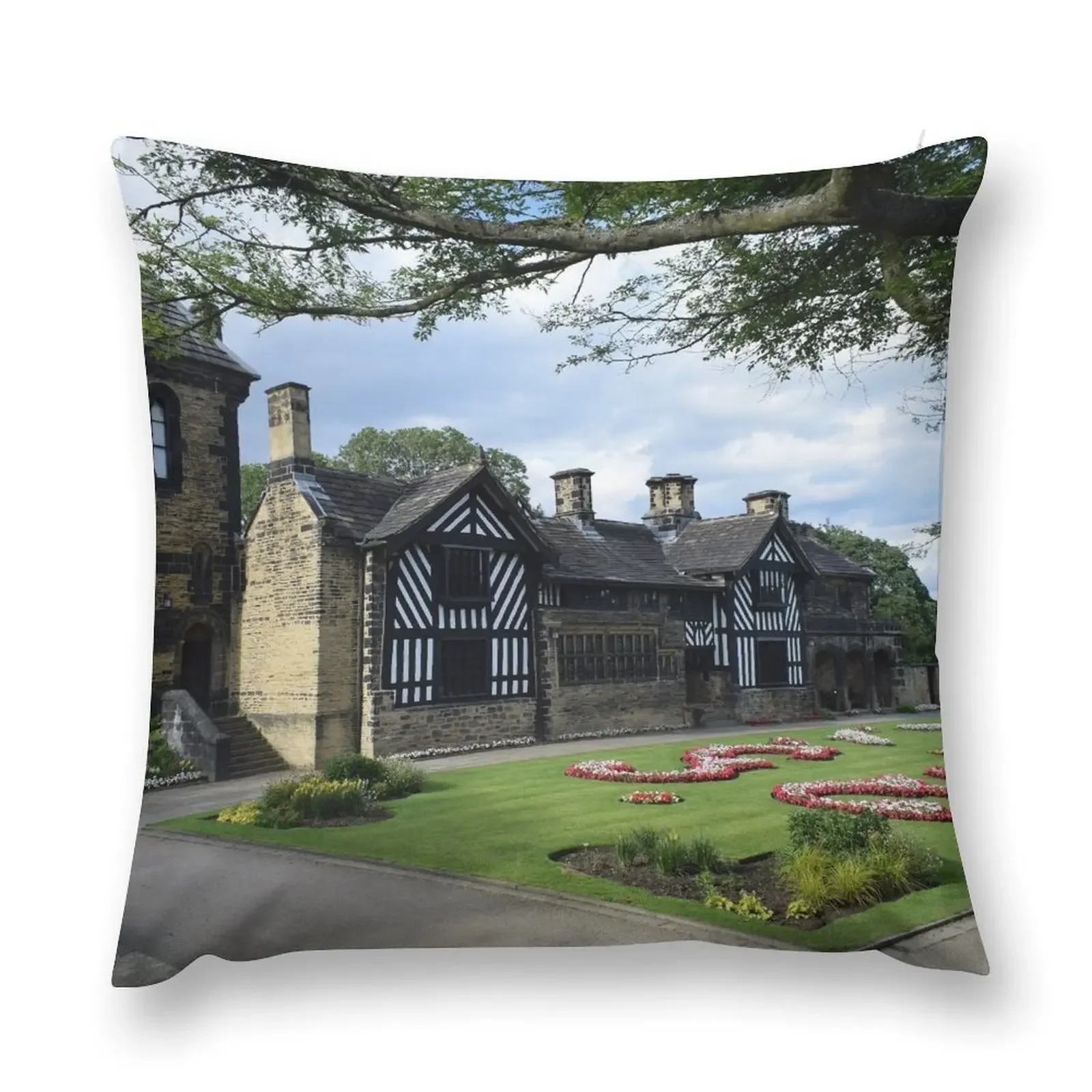 Shibden Hall in the summer sun Throw Pillow ornamental pillows pillow pillowcase pillow