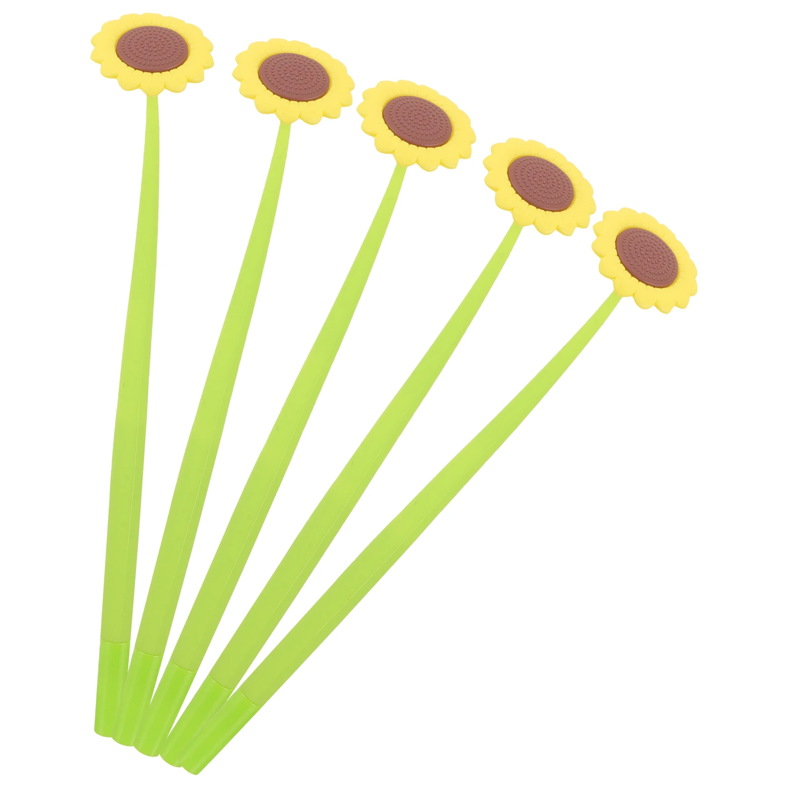 

5 Pcs Sunflower Gel Pen Shaped Pens Writing Students Stationery School Supplies