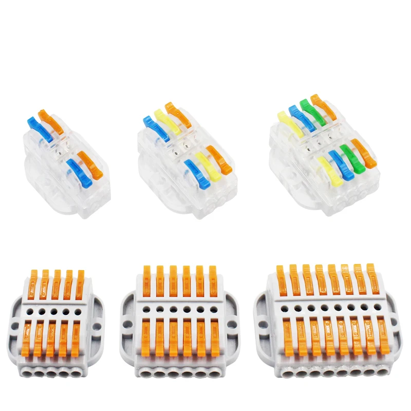 Connector Mini Wire Connector Terminal 1 Drag 1 New Screw Fixing Base Connector 2-12 Bit Transparent Color Connector