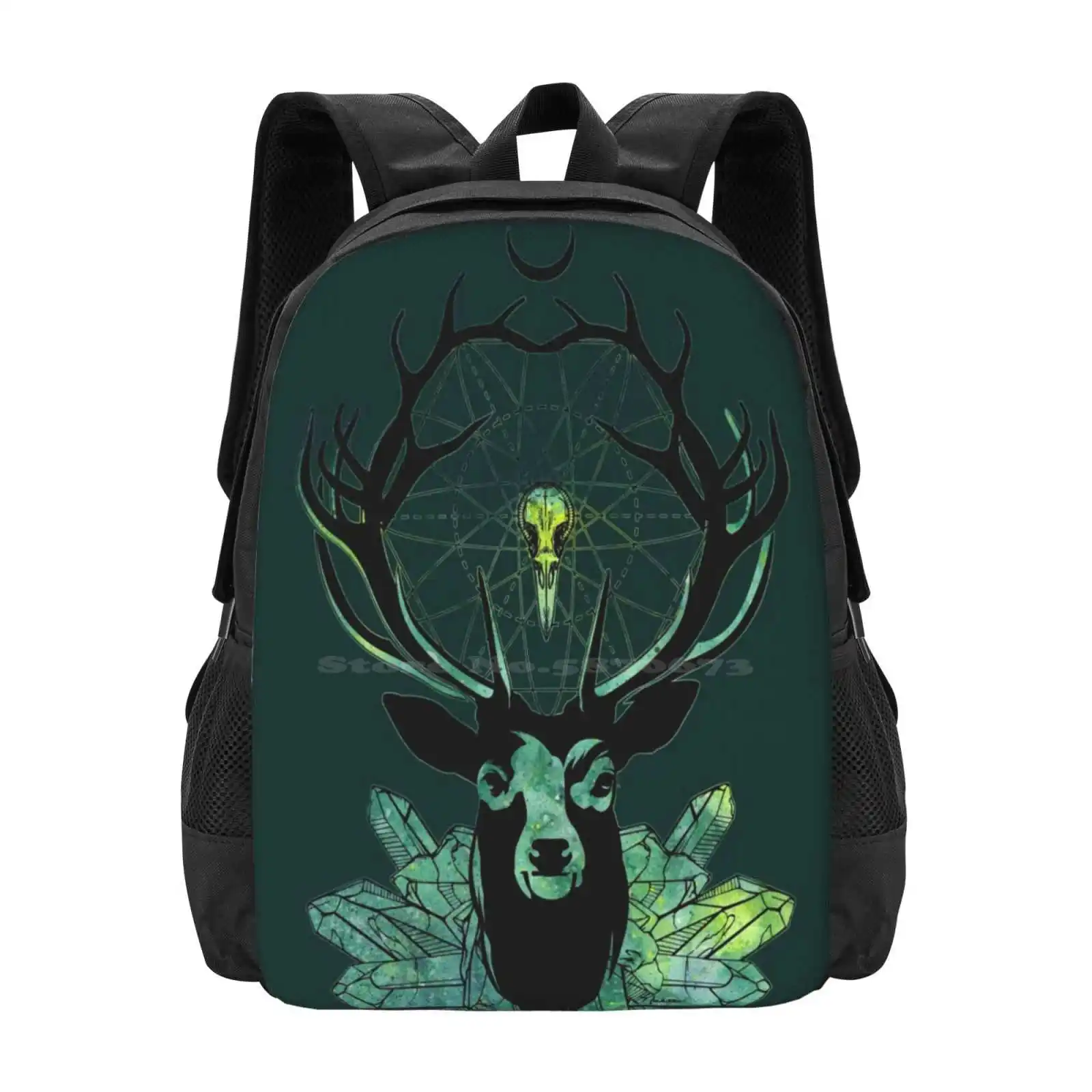 Kristall Dreamcatcher Muster Design Bagpack Schult aschen okkulte Alternative Gothic Gravur Flower rain Homedecor Dark Doom