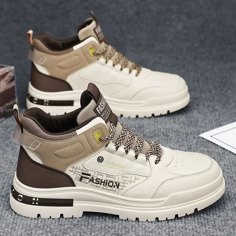 Men Sneakers Outdoor Casual Shoes New Non Slip Vulcanized Shoes Soft Sole Walking Shoe Lace-up High Top Men Shoes Tenis Hombres