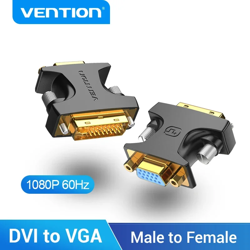 Vention DVI to VGA Adapter Bidirectional VGA to DVI Adapter DVI-I 24+5 Female to VGA Male Cable for HDTV Projector PC DVI-VGA