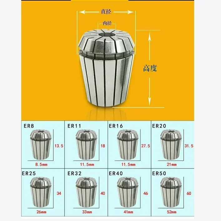10 قطعة ER11 المشبك ER11 أنبوب 1 مللي متر-7 مللي متر مرونة 1.5-6.5 آلة نحت الفم المشبك #5