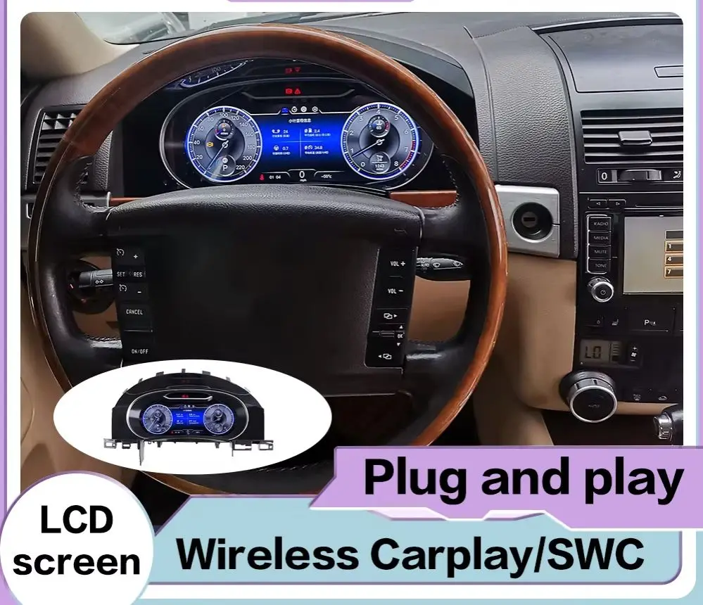 Display Dashboard For VW Touareg 2003~2010 Speed Table Car Virtual Information Sensitive and intel