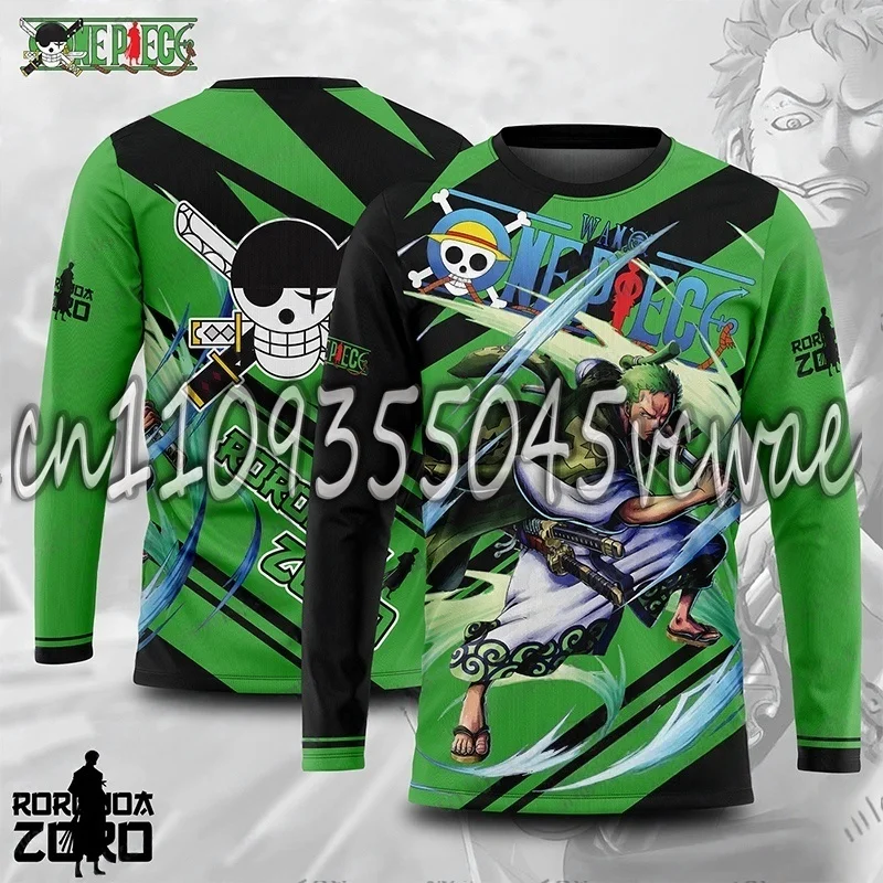 

Футболка-джерси 2025 года в стиле японского аниме One Piece (Луффи, Зоро) для мужчин и женщин, с длинным рукавом, летняя, быстросохнущая, спортивная, для косплея, Bandai