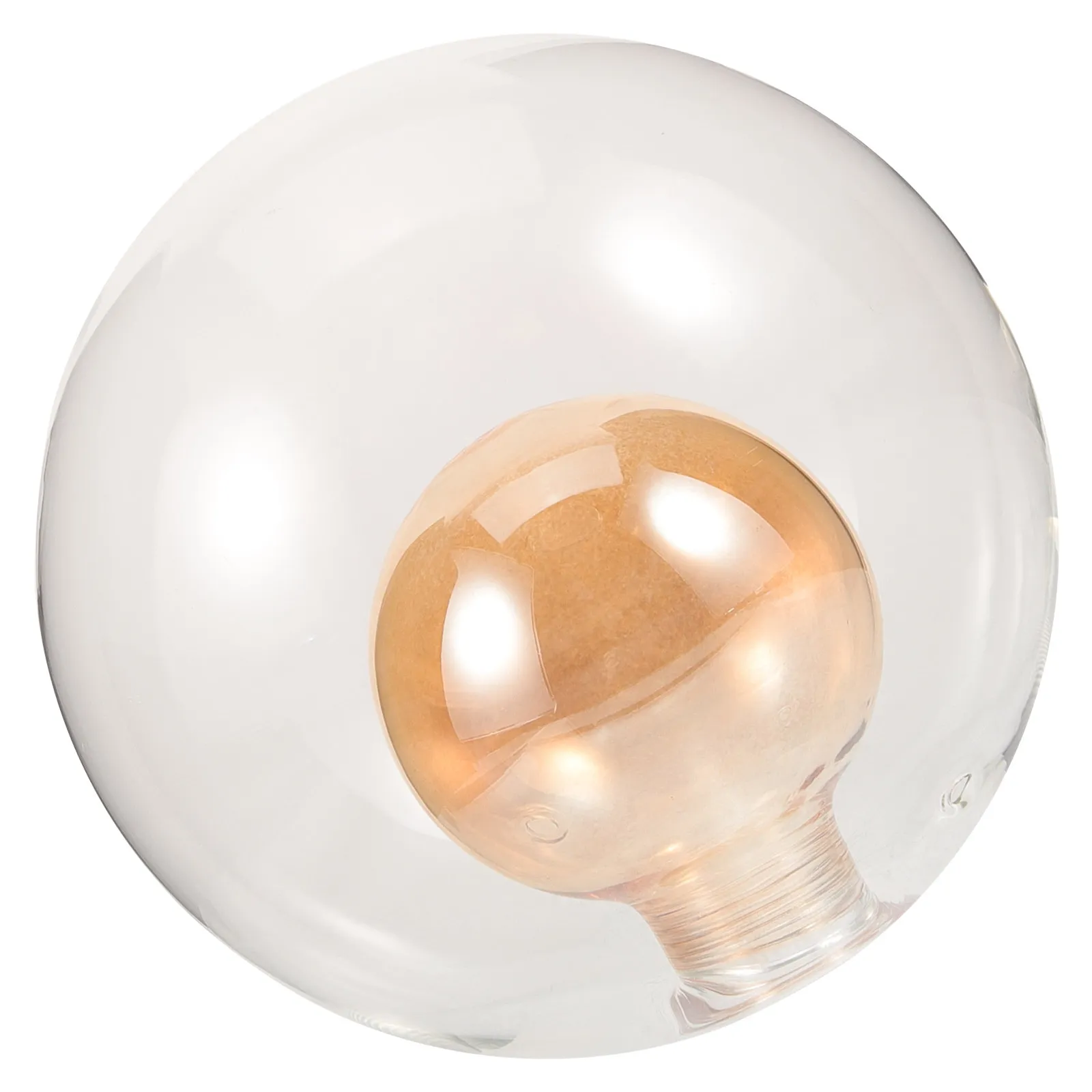 Glass Lamp Shade 80Mm G9 Base Modern Ball in Ball Design Frosted Finish for Pendant Ceiling Chandelier Hanging Light Shade