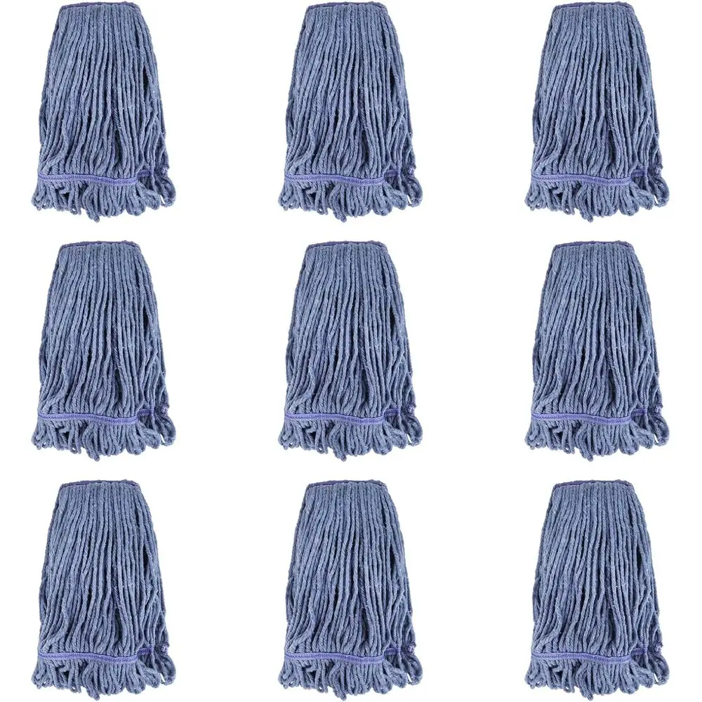 

Heavy-Duty Industrial Mop Heads: 9-Pack Replacement Wet Mop Heads for Commercial Floor Cleaning