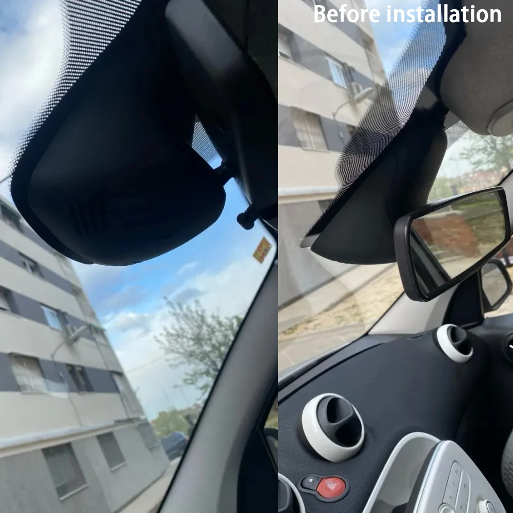 for Smart EQ Fortwo Forfour W453 C453 Cabriolet A453 Electric Drive 4K Dash Cam Front Rear Camera DVR Plug and Play Recorder