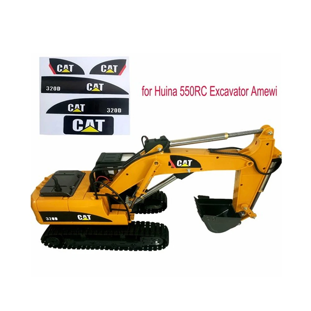 

RC Car Sticker Set for Huina 550 RC Excavator Amewi Decoration Replacement Parts Toy Accessory