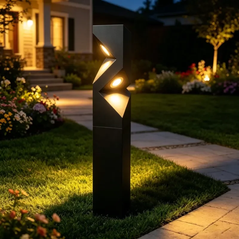 High quality IP65 aluminum outdoor waterproof cylindrical LED lawn light 360 degree beam of light angle Ra90 5 years