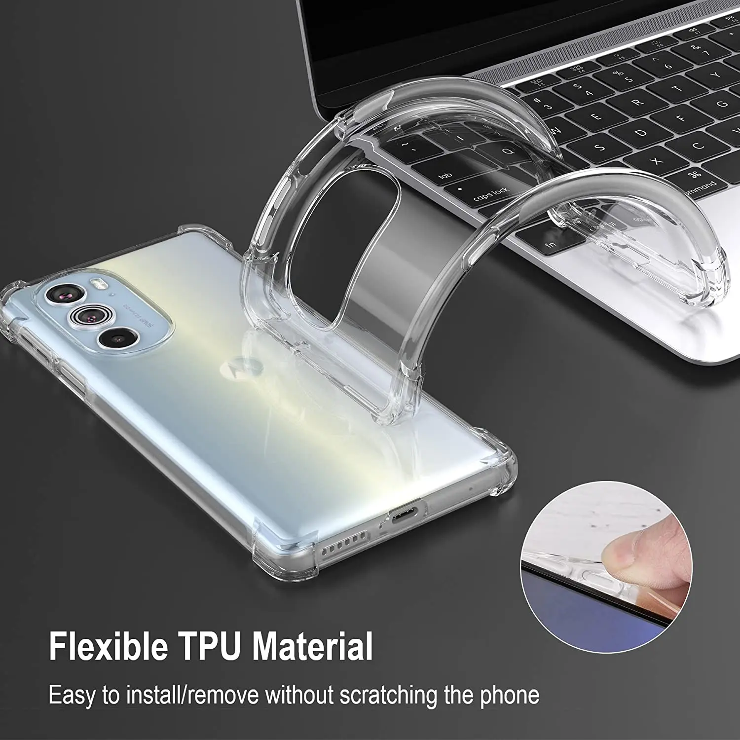 Reinforced Corners Clear Shock-Absorption Flexible Case For Motorola Edge Plus 2022 (Edge+ 2022) ,Moto Edge Plus 5G UW 2022