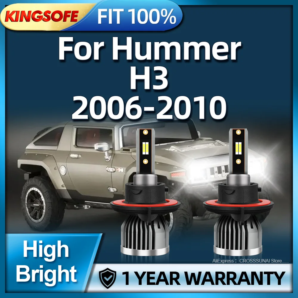 

Headlight 28000LM CSP Chip LED H13 6000K Car Light 12V High-Speed Fan Cooling For Hummer H3 2006 2007 2008 2009 2010