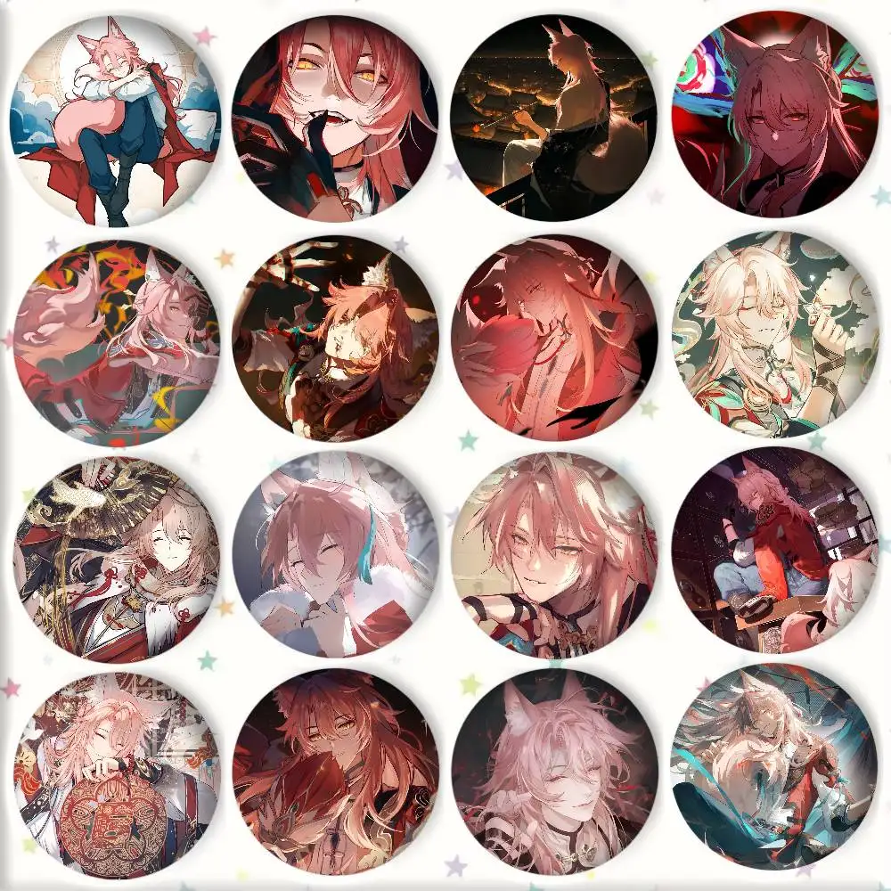 Hot Anime Game Honkai Star Rail Jiaoqiu Badge Round Art Brooch Clothes Backpack Accessories Lapelnd Laserh