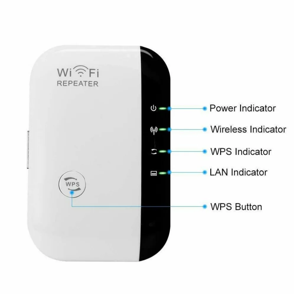 300Mbps Wireless WiFi Repeater 2.4G WiFi Extender 802.11n/b/g Network Signal Amplifier Long Range Wireless WiFi Repeater Booster