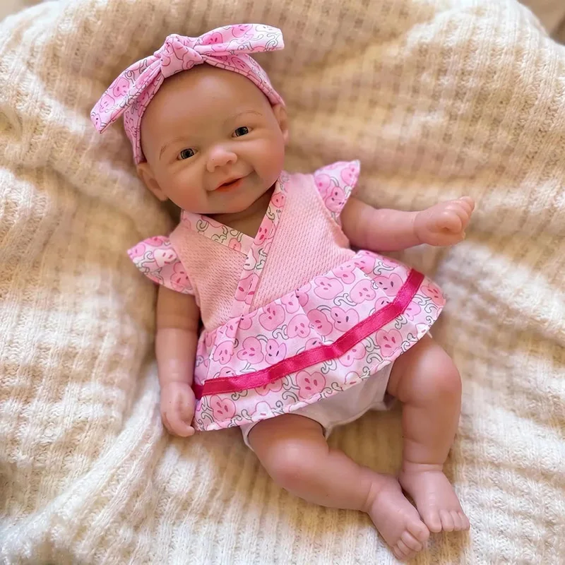 8inch Handy Palm Mini Baby Doll Vivienne Full Solid Platinum Super Soft Solid Silcone Squishy Elastic Silicone Toy