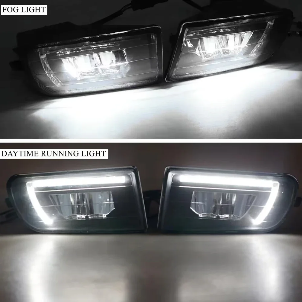 LED Fog Lights Daytime Running Light For Toyota Corolla AE100 AE101 1993-1997 Front Left & Right White DRL Driving Lamps