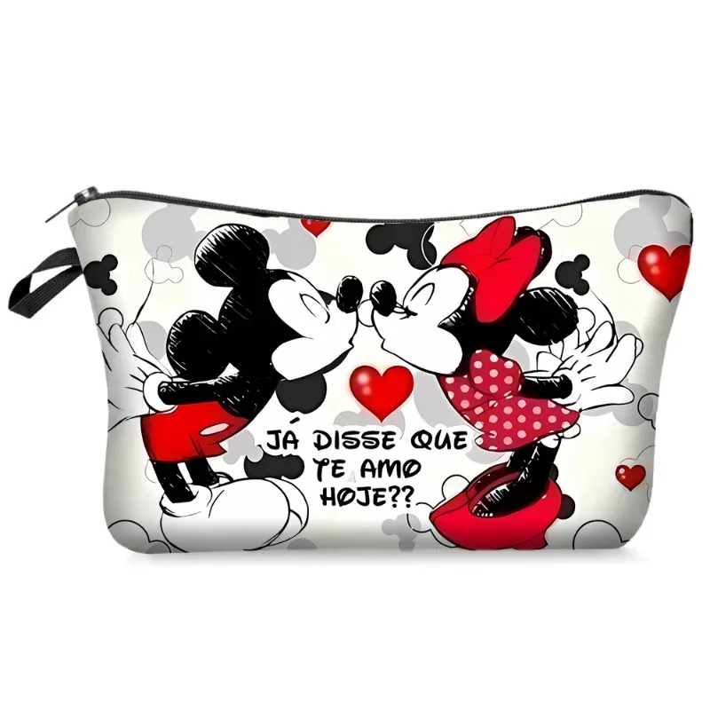 Disney Mickey Mouse Storage Bags Anime Minnie Convenient Large Capacity Makeup Bag Fashion Girls Cosmetic Bag Kids Birthday Gift