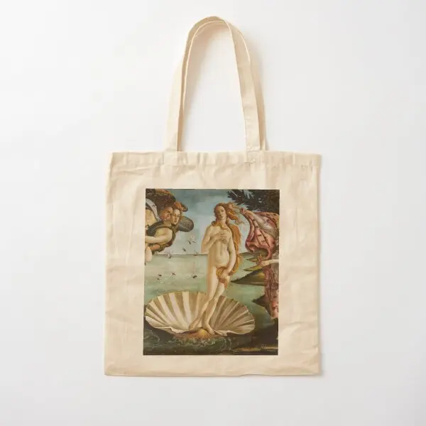 Birth Of Venus Botticelli Cotton  Canvas Bag Reusable Women Grocery Shopper Printed Ladies Travel Fashion Fabric Casual Handbag