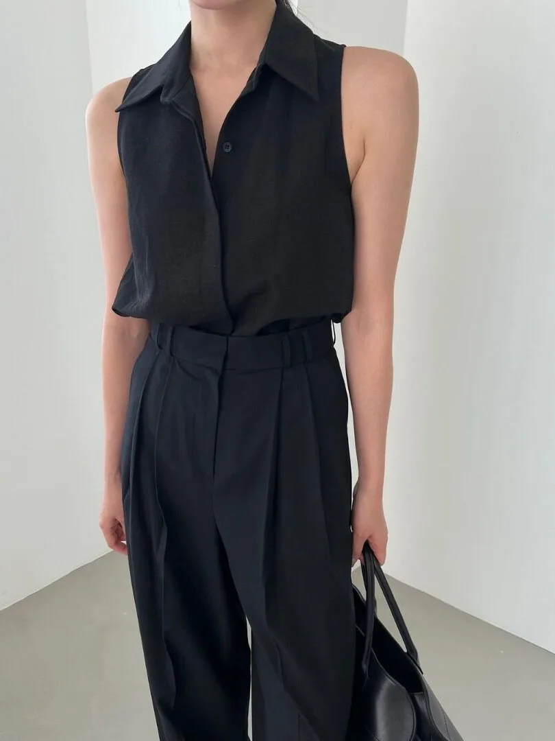 Versatile Sleeveless Shirt Top for Small Figures Fashionable Korean Style Women's Inner Wear Suitable for Various Occasions