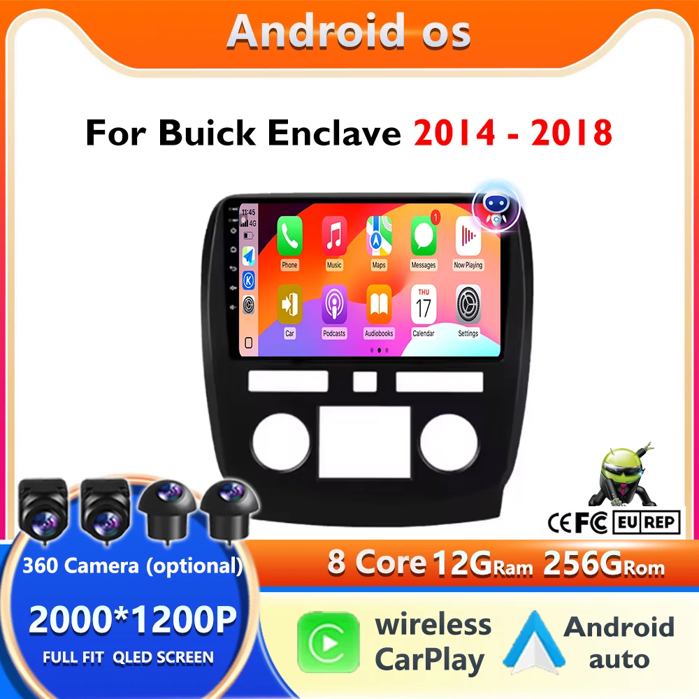8core 2k For Buick Enclave 2014 - 2018 Car Radio Multimedia Video Player Navigation GPS Android 16 No 2Din 2 Din DVD Wifi+4G