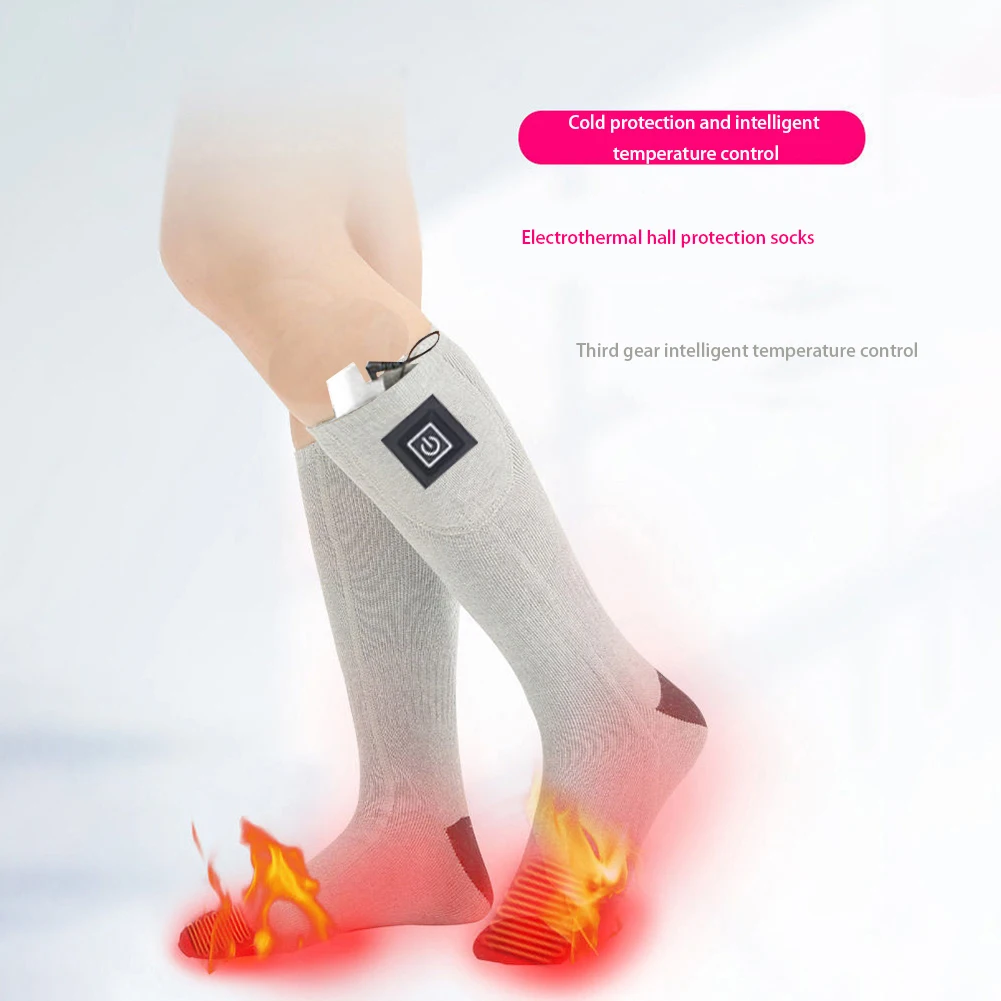 

Electric Heating Socks Fast Heating Winter Heating Socks Battery Powered Warm Winter Socks Anti Slip for Cycling Camping Skating