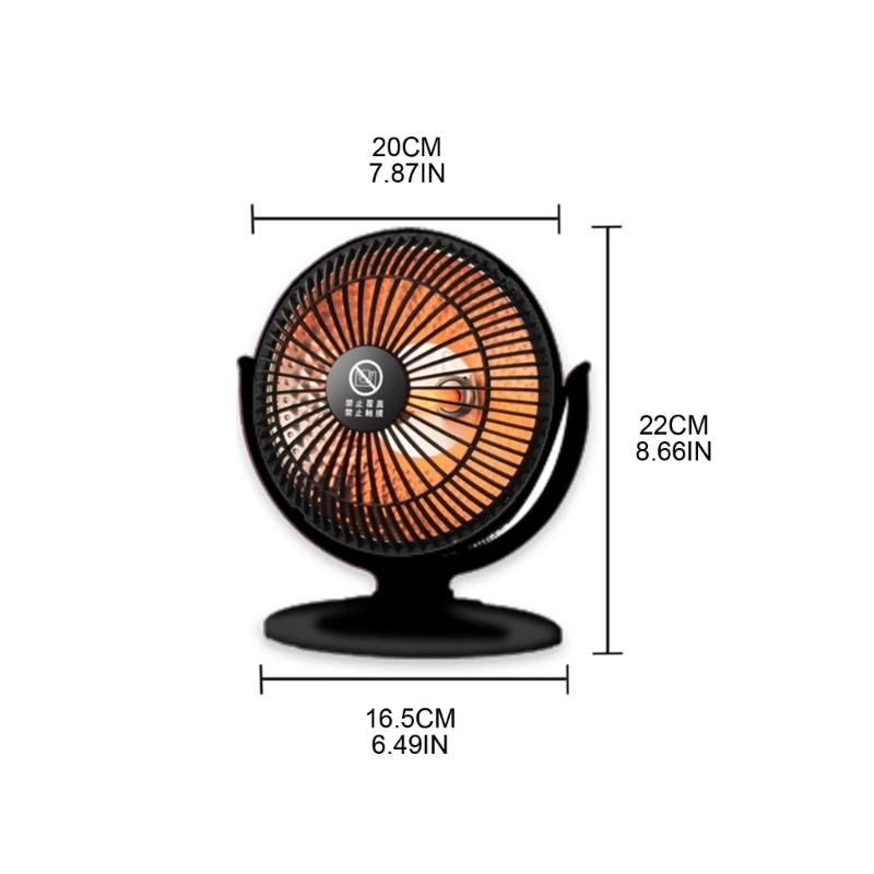 Mini calentador escritorio, paso silencioso portátil, calentador escritorio ajustable 15 grados, interruptor diseño