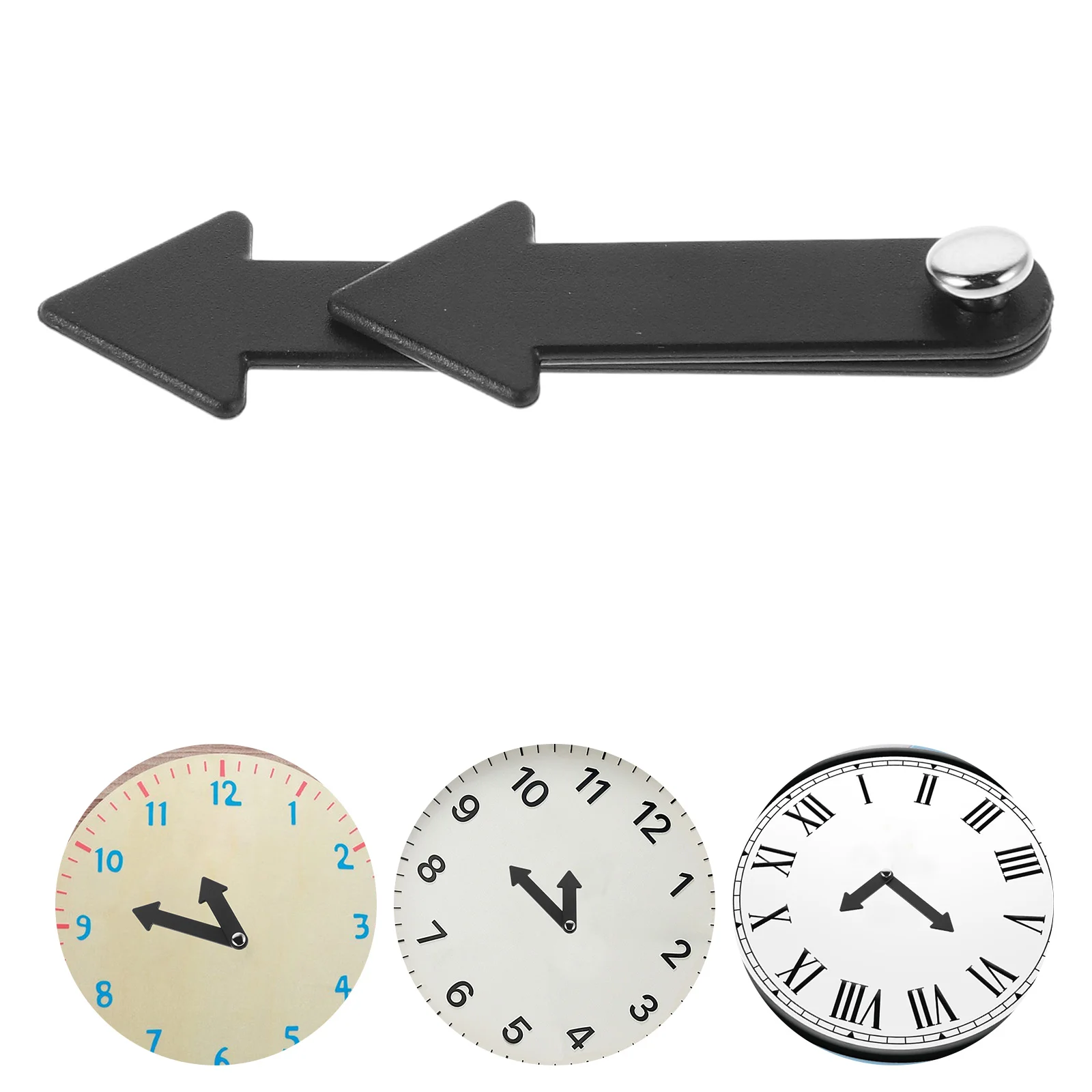 Manecillas de reloj de plástico para niños, accesorios a granel de repuesto, color negro, herramientas de enseñanza escolar, proyectos de contar el tiempo, 5 uds.