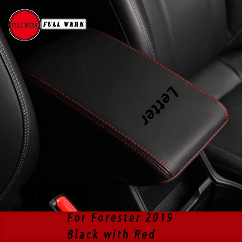 Microfiber Leather Car Styling Armrest Box Cover Armrest Storage Pad Cushion Protector for Subaru Forester 19 20 21 22 23 24 Acc