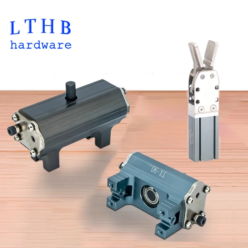 Pneumatic Gripper Cylinder Mechanical Arm Clamp Single/Double Water Clip Base 90°/180° Rotary Cylinder Robot Automation Tools