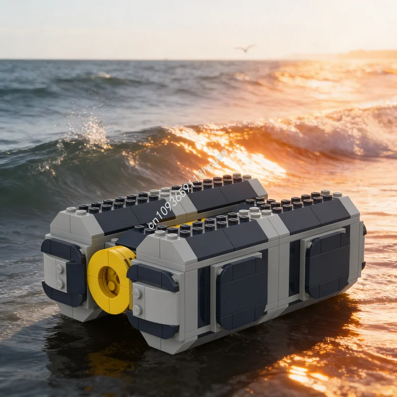 

401 деталь MOC Космический контейнер ECI, синий, конструктор, рождественский подарок, архитектурные креативные развивающие игрушки, кирпичики