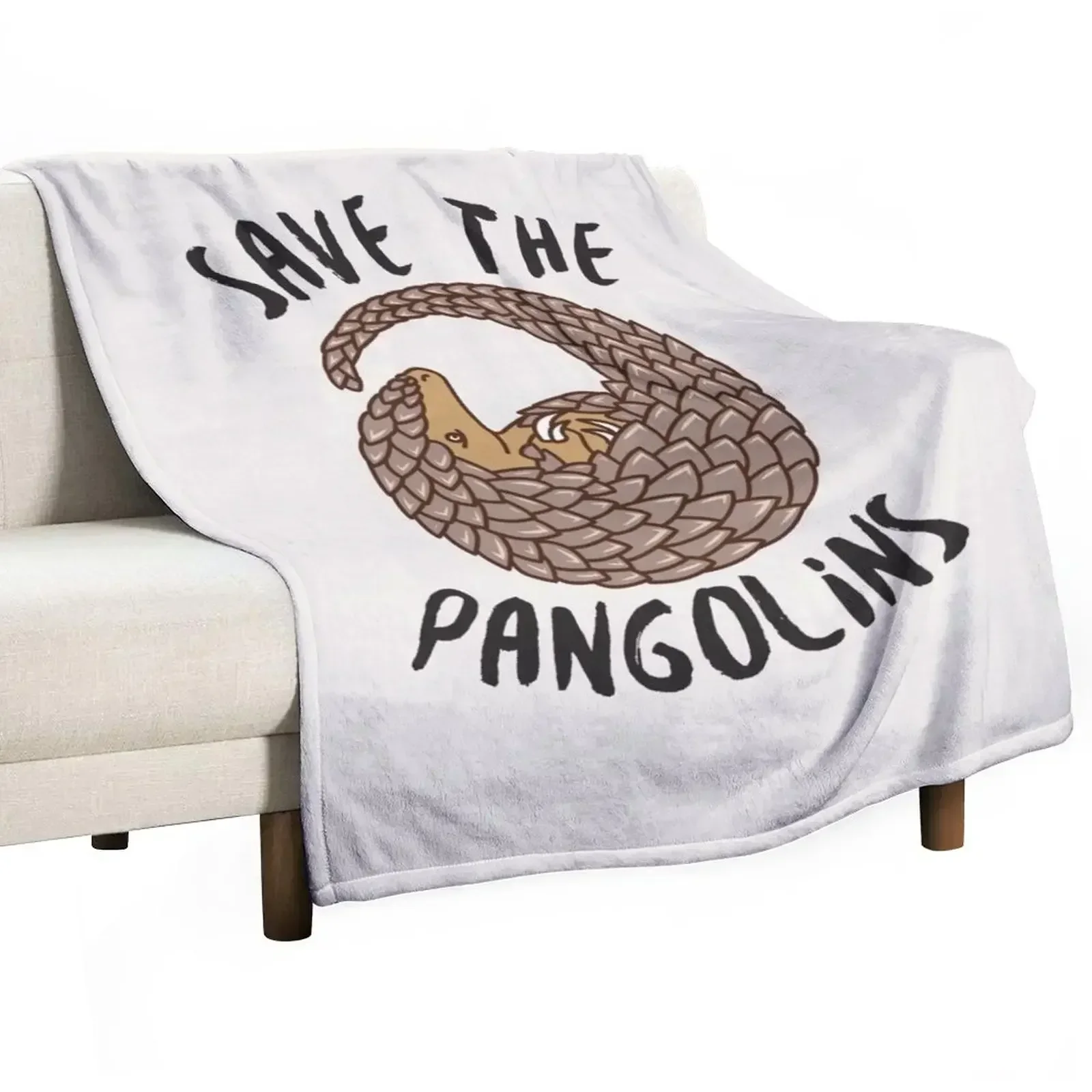 

Save the Pangolins - Curled up Pangolin Throw Blanket Cute Plaid for sofa Soft Beds Blankets