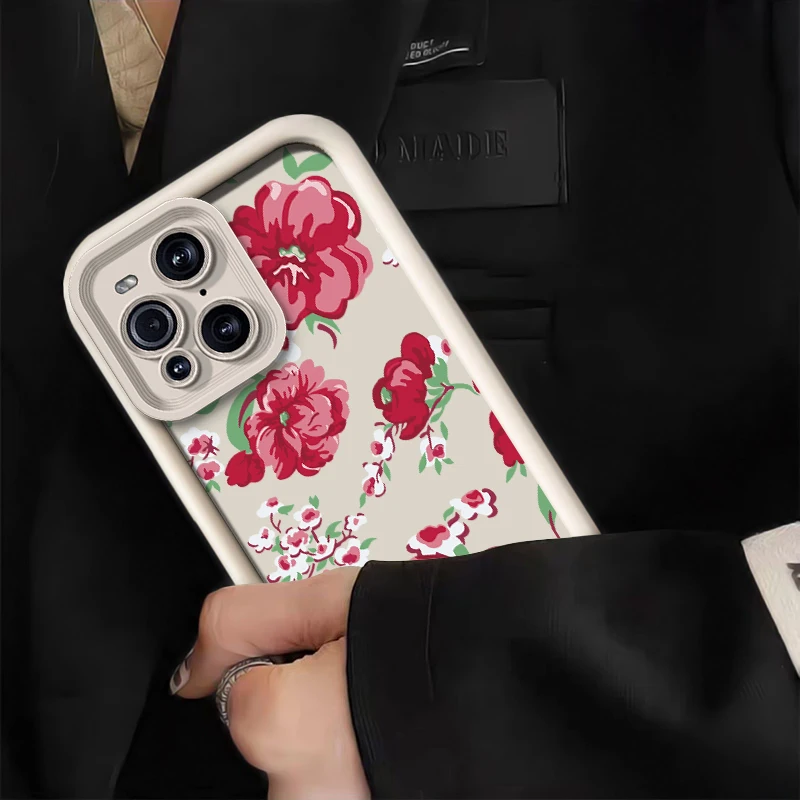 Flowers Print Phone Case For Motorola Moto G85 G75 G54 G56 G86 Edge 50 60 Funsion 40 Neo E13 E14 Matte Shockproof Soft Cover