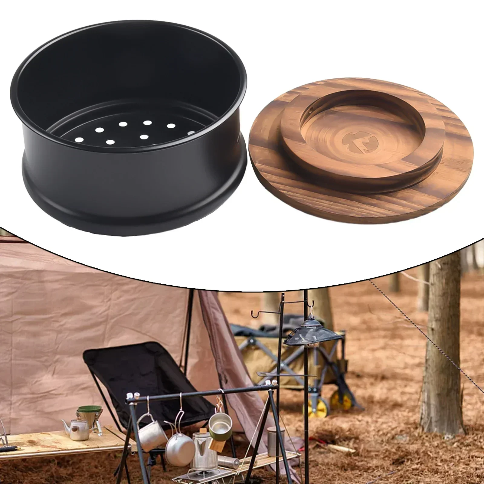 

Новый практичный отпариватель для кемпинга CAMPINGMOON для дома с крышкой-покрытием, отпариватель для пикника Sierra 4,8*4,5*2,4 дюйма