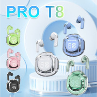 T8 TWS Wireless Bluetooth Headset Earbuds Transparent ENC Headphones LED Power Digital Display Stereo Sound Earphones for Xiaomi