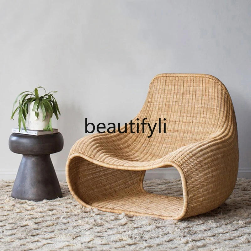 

Rattan sofa designer, leisure balcony single rattan chair courtyard villa simple furniture