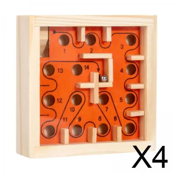 

4x Wooden Maze Board Game Puzzle Toy Fine Motor Skills Activity Board for Ages 3 4 5 6 Years