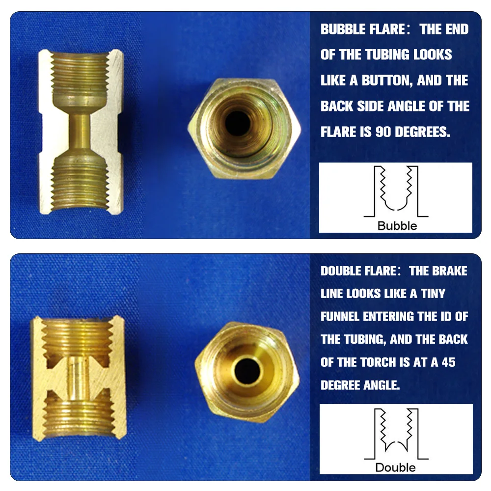 AN3 Male 3/8x24 UNF to M10x1.25 / M10x1.5 / M10x1.0 Male Bubble Flare Stainless Steel Brake Fittings Adapter