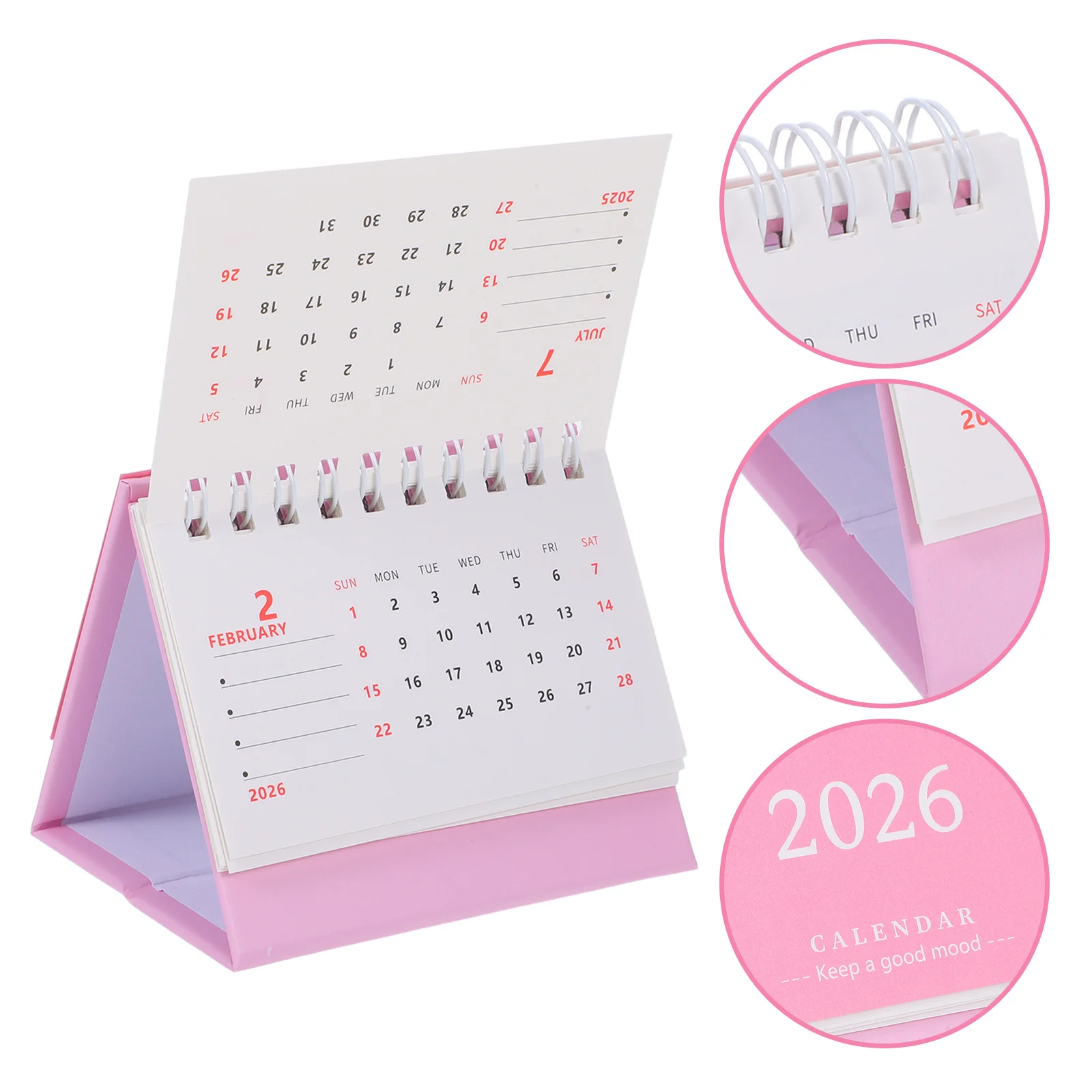 Mini Desk Calendar 2026 Standing Flip Design Space Saving Tabletop Planner for Office Study Decorative Monthly Calendar Compact
