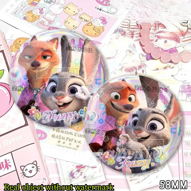 

Disney Zootopia 2 товары Джуди Хоппс аниме мультфильм милый значок креативное украшение для рюкзака кулон брошь игрушка орнамент подарок