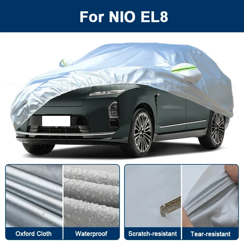 

Outdoor Full Car Cover For NIO EL8 with Reflective Strips Waterproof Snowproof Dustproof UV Protection Exterior Accessories