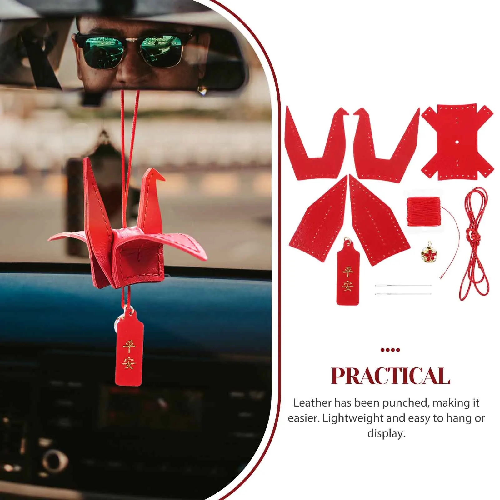 

1 Set Diy Origami Crane Making Material Kit Car Interior Decor Lightweight Sewing Set For Home Shop Decoration Handmade