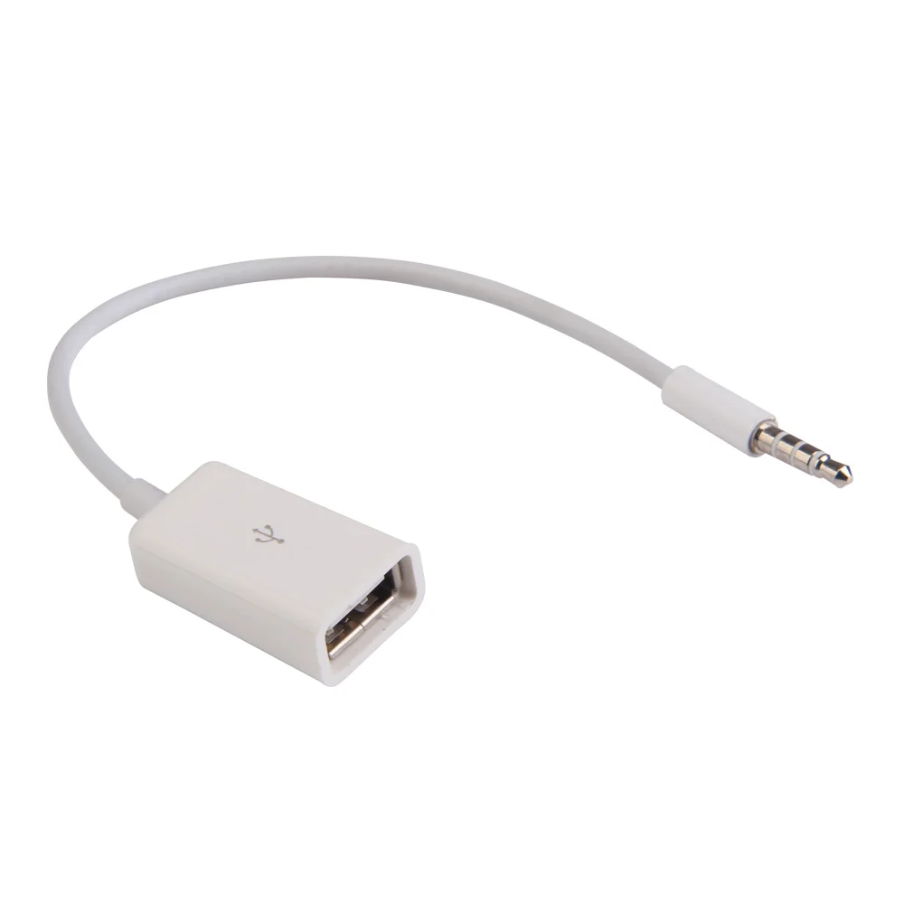 3.5mm AUX To USB 2.0 Headphone Cable AUX Audio Jack To USB 2.0 Female Converter Cable for Vehicular Audio